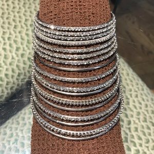 Silver tone bangles